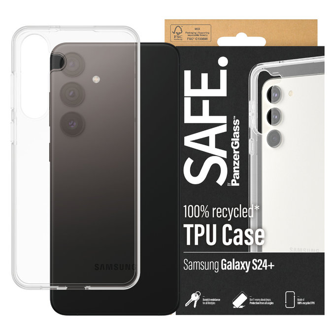 Caz TPU pentru Samsung Galaxy S24+, Transparent, SAFE by PanzerGlass