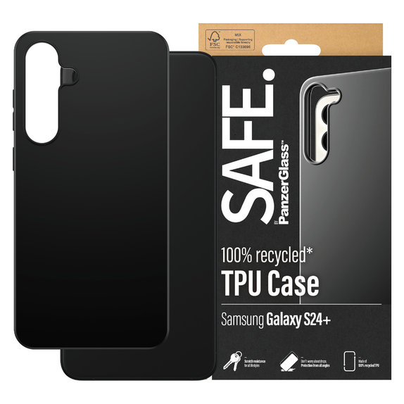 Caz TPU pentru Samsung Galaxy S24+, Negru, SAFE by PanzerGlass