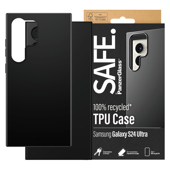 Caz TPU pentru Samsung Galaxy S24 Ultra, Negru, SAFE by PanzerGlass