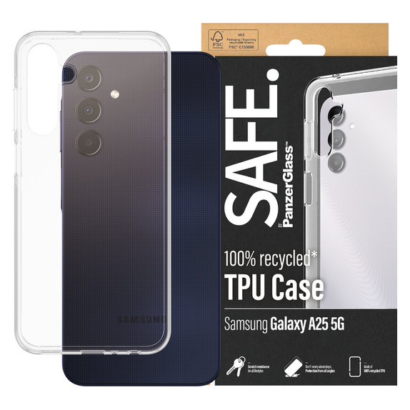 Caz TPU pentru Samsung Galaxy A25 5G, Transparent, SAFE by PanzerGlass