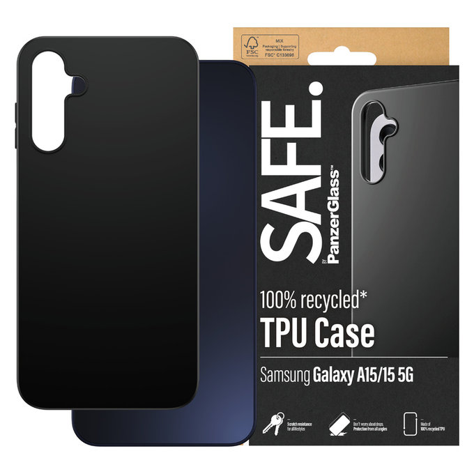 Caz TPU pentru Samsung Galaxy A15/A15 5G, Negru, SAFE by PanzerGlass