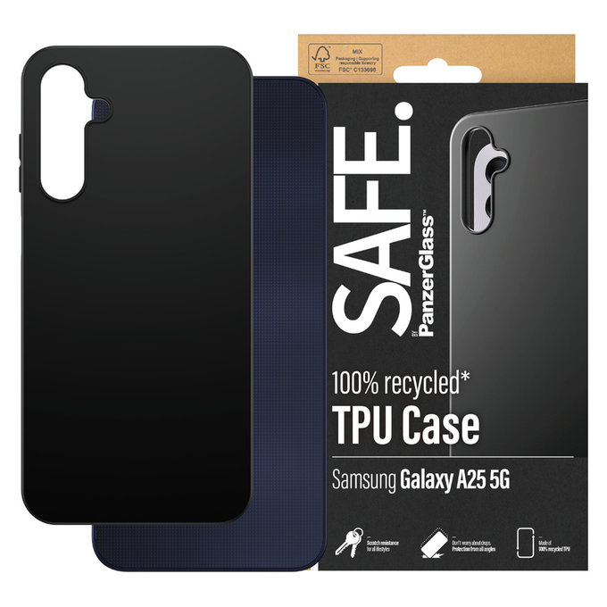 Caz TPU pentru Samsung Galaxy A25 5G, Negru, SAFE by PanzerGlass