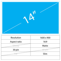 14 LCD Slim Mat 30 pin HD+