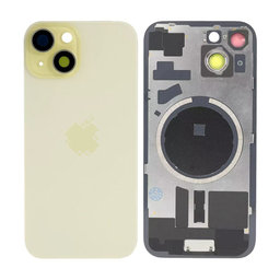 Apple iPhone 15 - Sticlă pentru carcasa din spate cu piese mici (Yellow)