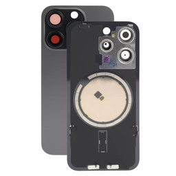 Apple iPhone 15 Pro - Sticlă pentru carcasa din spate cu piese mici (Black Titanium)