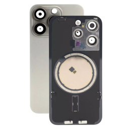Apple iPhone 15 Pro - Sticlă pentru carcasa din spate cu piese mici (Natural Titanium)