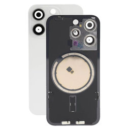 Apple iPhone 15 Pro - Sticlă pentru carcasa din spate cu piese mici (White Titanium)