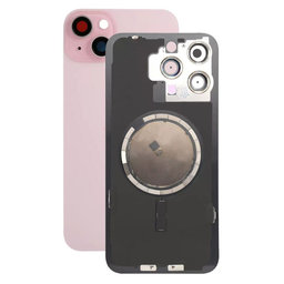 Apple iPhone 15 Plus - Sticlă pentru carcasa din spate cu piese mici (Pink)