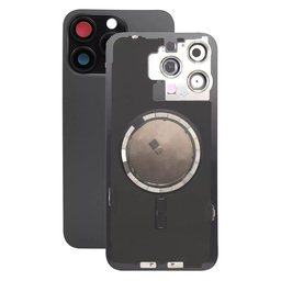 Apple iPhone 15 Pro Max - Sticlă pentru carcasa din spate cu piese mici (Black Titanium)