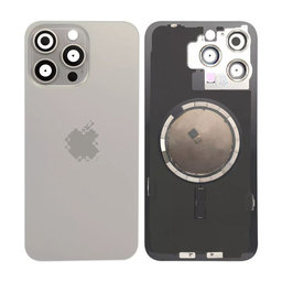 Apple iPhone 15 Pro Max - Sticlă pentru carcasa din spate cu piese mici (Natural Titanium)