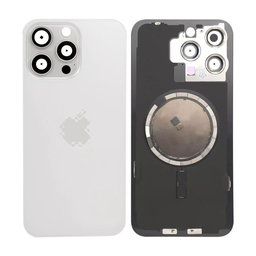 Apple iPhone 15 Pro Max - Sticlă pentru carcasa din spate cu piese mici (White Titanium)