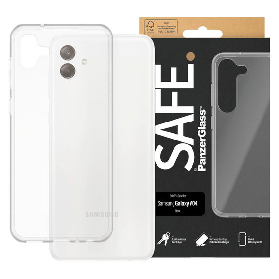 Caz TPU pentru Samsung Galaxy A04, Transparent, SAFE by PanzerGlass