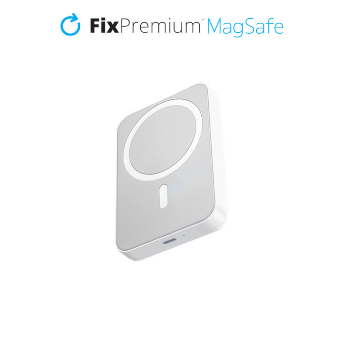 FixPremium - MagSafe PowerBank cu Stand 5000mAh, alb