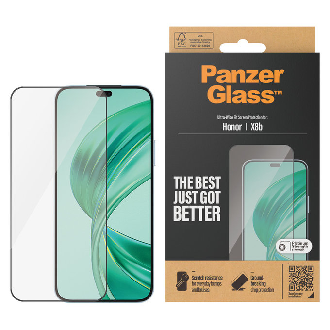 Sticlă securizată UWF pentru Honor 90 Smart, Negru, PanzerGlass