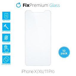 FixPremium Glass - Geam securizat pentru iPhone X, XS & 11 Pro (10 Pack)