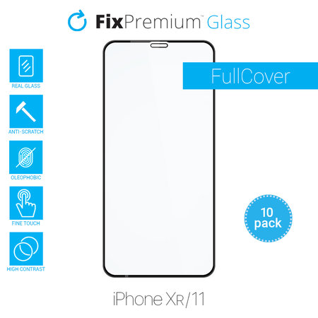 FixPremium FullCover Glass - Geam securizat pentru iPhone XR & 11 (10 Pack)