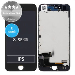 Apple iPhone 8, SE (2020), SE (2022) - Ecran LCD + Sticlă Tactilă + Ramă (Black) Refurbished PRO (5 Pack)