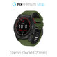 FixPremium - Curea din silicon bicolor pentru Garmin (QuickFit 20mm), verde închis