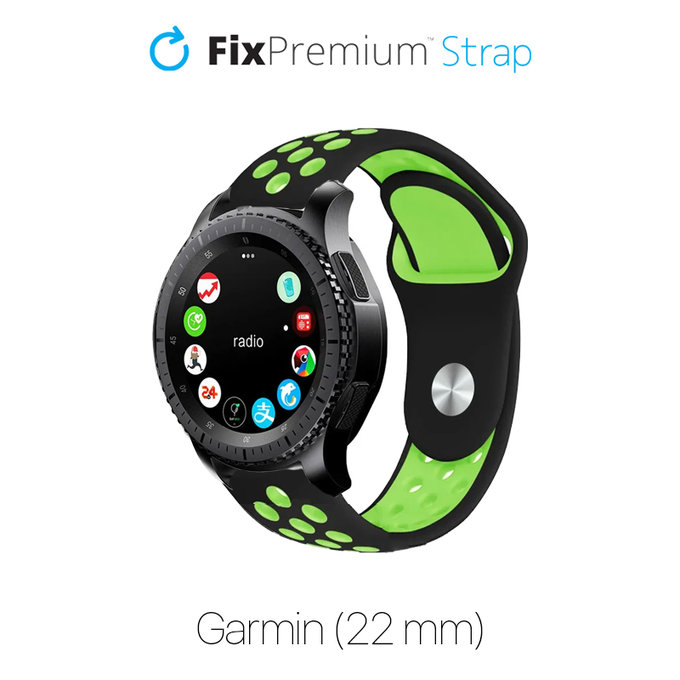 FixPremium - Curea sport din silicon pentru Garmin (22mm), negru
