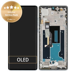 Motorola Edge 50 Fusion - Ecran LCD + Sticlă Tactilă + Ramă (Marshmallow Blue) - 5D68C24359 Genuine Service Pack