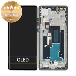 Motorola Edge 50 Fusion - Ecran LCD + Sticlă Tactilă + Ramă (Forest Blue) - 5D68C24633 Genuine Service Pack