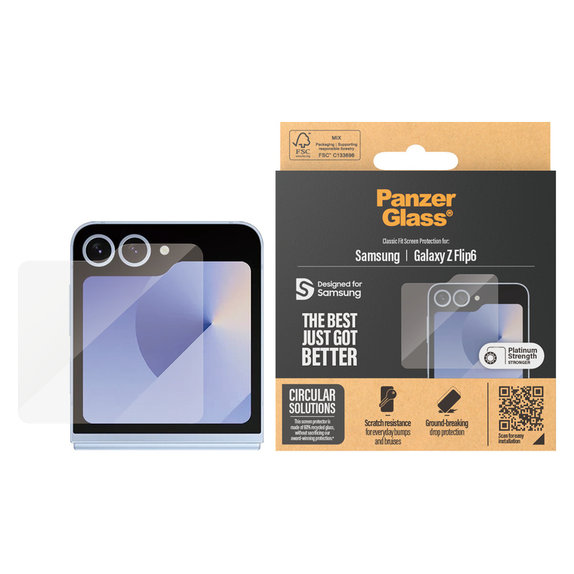 Sticlă securizată Classic Fit pentru Samsung Galaxy Z Flip6, Transparent, PanzerGlass