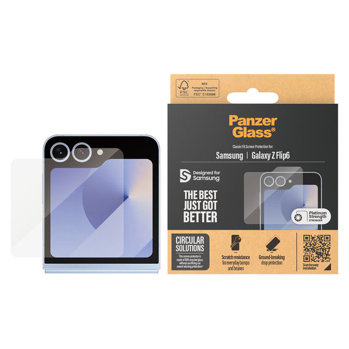 Sticlă securizată Classic Fit pentru Samsung Galaxy Z Flip6, Transparent, PanzerGlass
