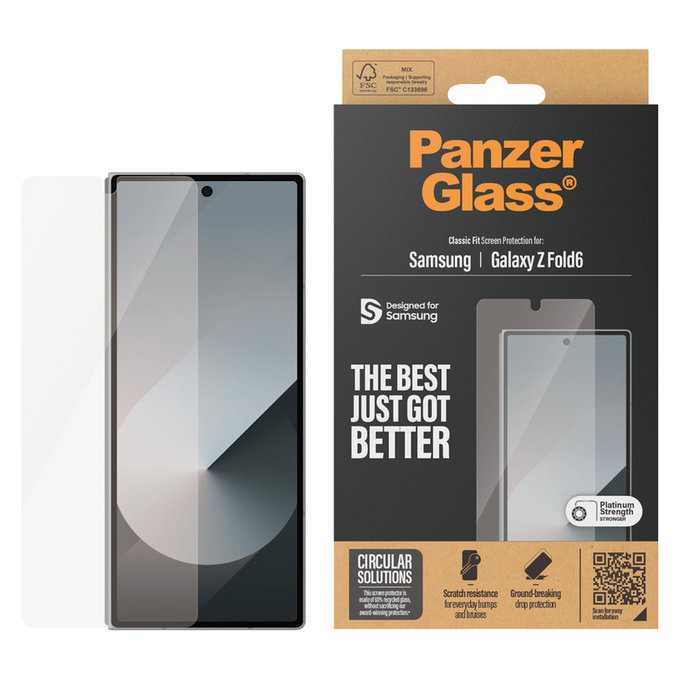 Sticlă securizată Classic Fit pentru Samsung Galaxy Z Fold6, Transparent, PanzerGlass