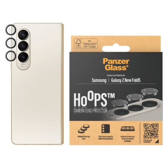 Protecție lentile cameră Hoops pentru Samsung Z Fold6, Negru, PanzerGlass