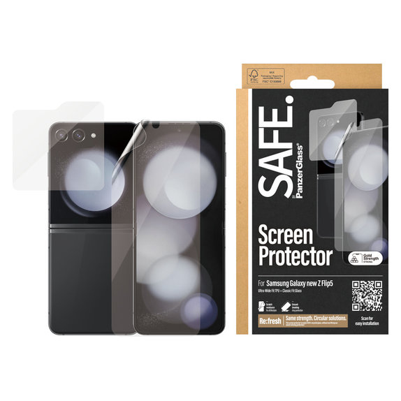 Folie de protecție UWF și sticlă securizată pentru Samsung Galaxy Z Flip6, Transparent, SAFE by PanzerGlass