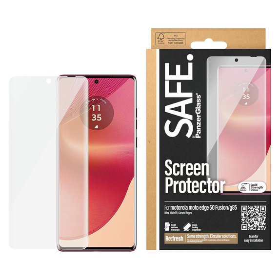 Sticlă securizată UWF pentru Motorola Moto G85 5G/Edge 50 Fusion, Negru, SAFE by PanzerGlass