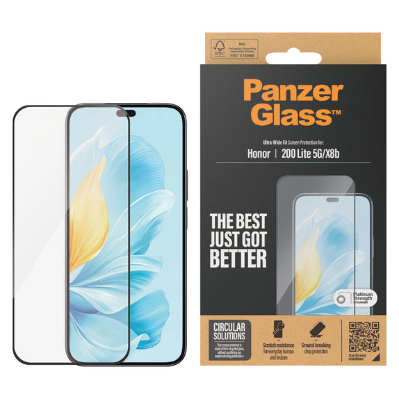 Sticlă securizată UWF pentru Honor 200 Lite, Negru, PanzerGlass