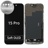 Ecran pentru iPhone 15 Pro, Sticlă tactilă cu ramă, Refurbished PRO