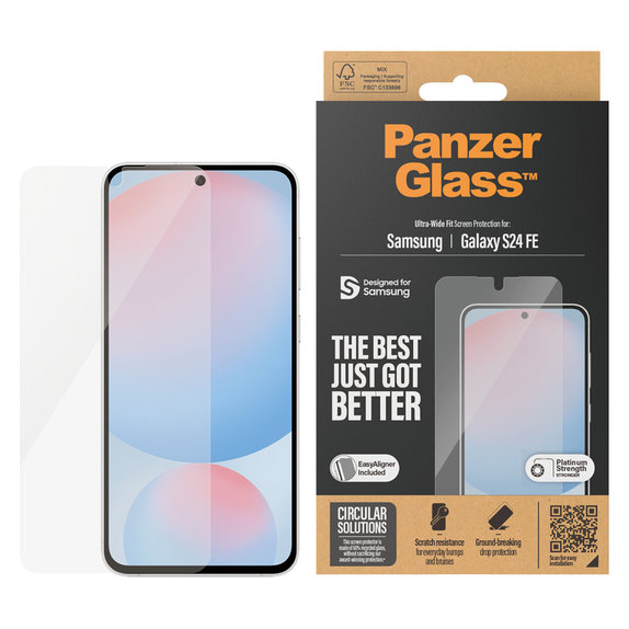 Sticlă securizată UWF cu aplicator pentru Samsung Galaxy S24 FE, Transparent, PanzerGlass