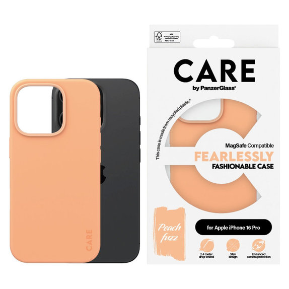 Husă Fearlessly cu MagSafe pentru iPhone 16 Pro, Peachy, CARE