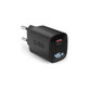 Adaptor de călătorie LCD USB-C, GaN, 45 W PD, negru, SBS
