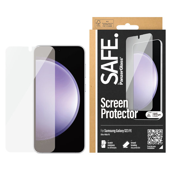 Sticlă securizată UWF pentru Samsung Galaxy S23 FE, Negru, SAFE by PanzerGlass