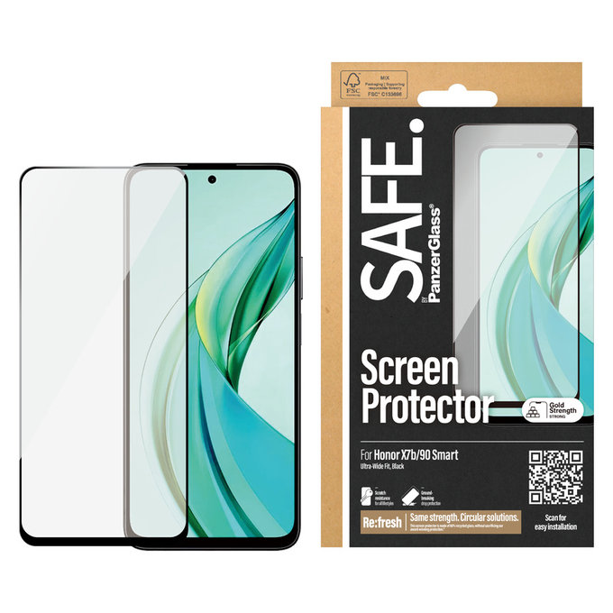 Sticlă securizată UWF pentru Honor 90 Smart, Čierne, SAFE by PanzerGlass
