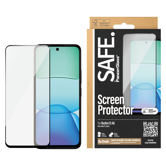 Sticlă securizată UWF pentru Xiaomi Redmi 13 4G, Čierne, SAFE by PanzerGlass