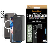 Bundle Hoops + Sticlă securizată UWF Privacy + Hard Case pentru iPhone 16 Plus, PanzerGlass