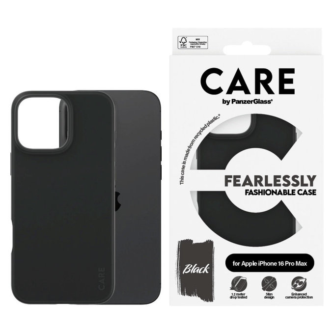 Husă Fearlessly pentru iPhone 16 Pro Max, Negru, CARE