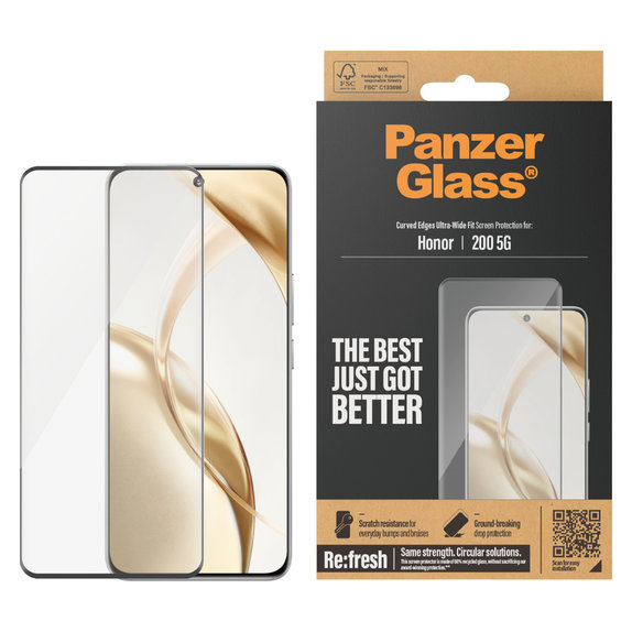 Sticlă securizată Re:Fresh UWF pentru Honor 200, Negru, PanzerGlass