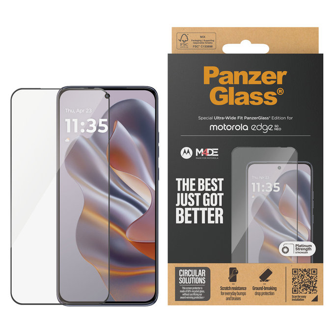 Sticlă securizată UWF pentru Motorola Edge 50 Neo, Negru, PanzerGlass