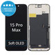 Apple iPhone 15 Pro Max - Ecran LCD + Sticlă Tactilă + Ramă Soft OLED FixPremium