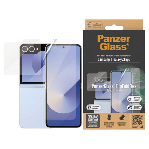 Folie de protecție UWF și sticlă securizată pentru Samsung Z Flip6, Transparent, PanzerGlass