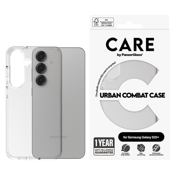 Caz Urban Combat pentru Samsung Galaxy S25+, Transparent, PanzerGlass