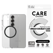 Caz Urban Combat cu QI negru pentru Samsung Galaxy S25, Transparent, PanzerGlass