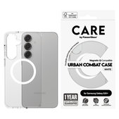 Caz Urban Combat cu QI alb pentru Samsung Galaxy S25+, Transparent, PanzerGlass