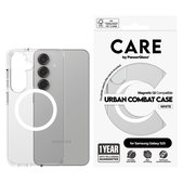 Caz Urban Combat cu QI alb pentru Samsung Galaxy S25, Transparent, PanzerGlass