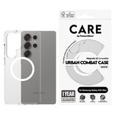 Caz Urban Combat cu QI alb pentru Samsung Galaxy S25 Ultra, Transparent, PanzerGlass